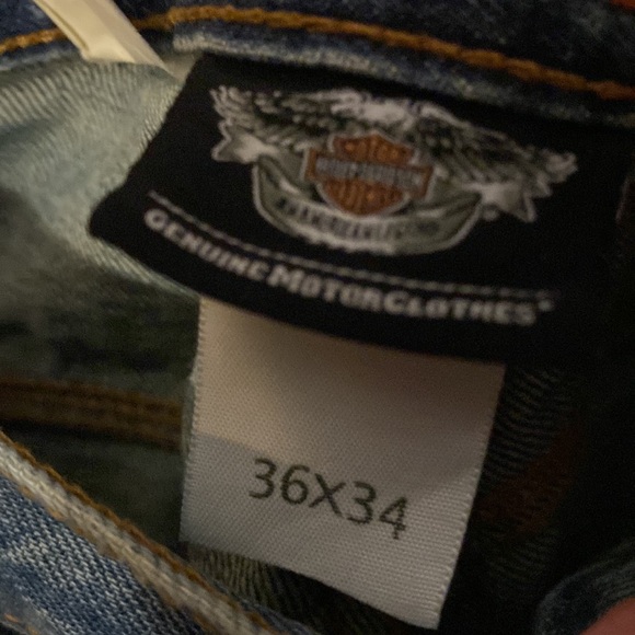 Harley Davidson Motorcycle Jeans Medium Blue Wash Size 36 X 34 - Picture 11 of 12